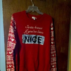 Christmas sweater reversible sequins